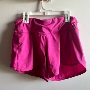 LULULEMON SPEED UP HOT PINK SHORTS (size 6)
